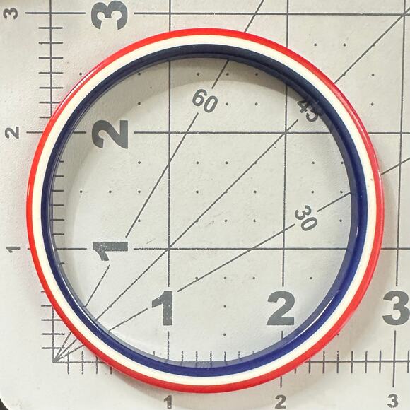 Set of 3 1940s vintage red white blue swirled lucite stackable bangle bracelets - Picture 8 of 8